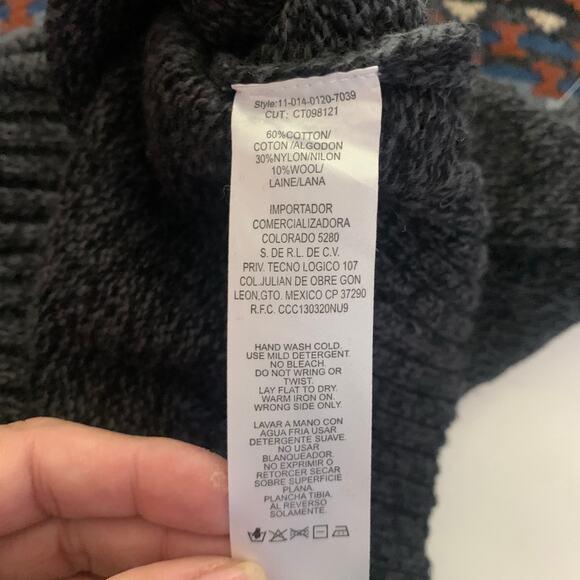 STETSON Sweater Cardigan Full Zip Mock Neck Western Navajo Cotton Wool NWT - Picture 12 of 14